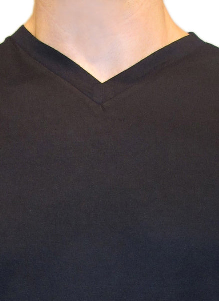 black high v neck bamboo mens