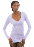 100% Bamboo Women's Long Sleeve V-Neck