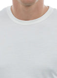 white bamboo shirt 100% crew neck