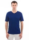 mens bamboo short sleeve v-neck tshirt cobalt blue sapphire